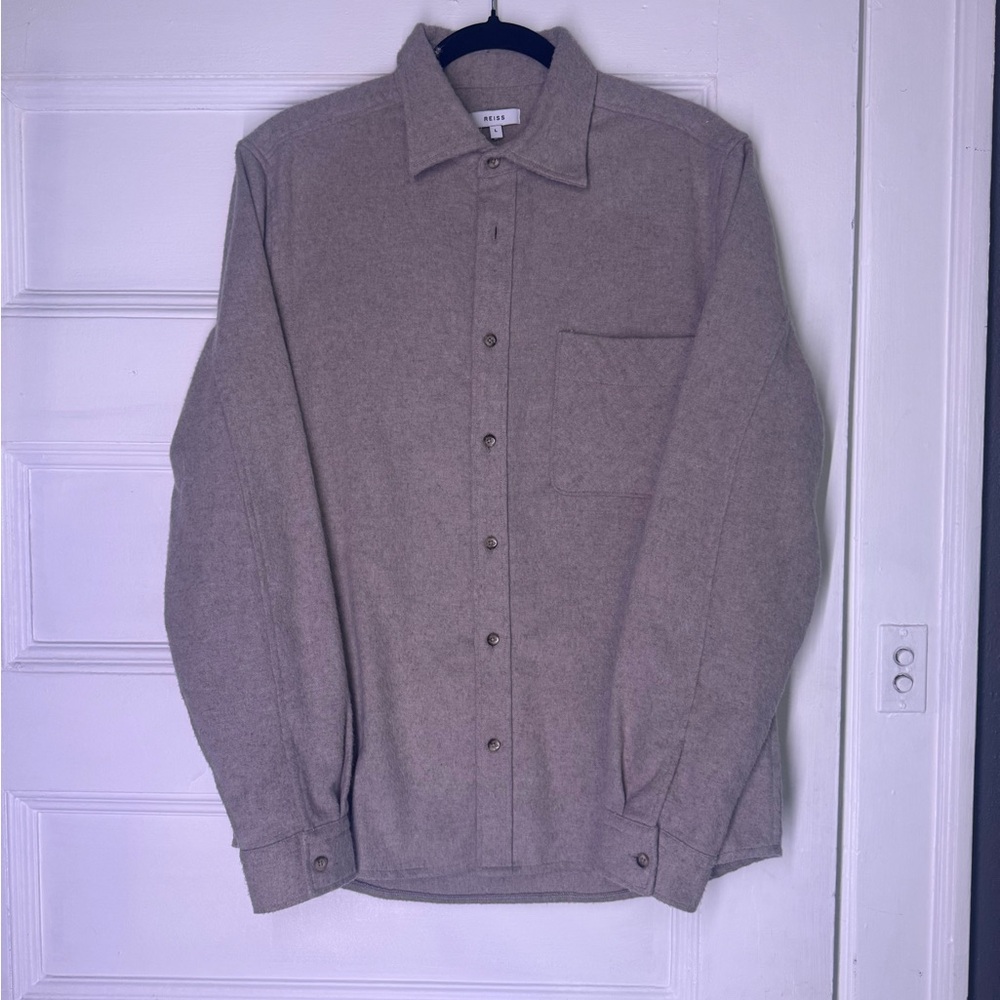 Reiss Wool Overshirt | Men L | Beige